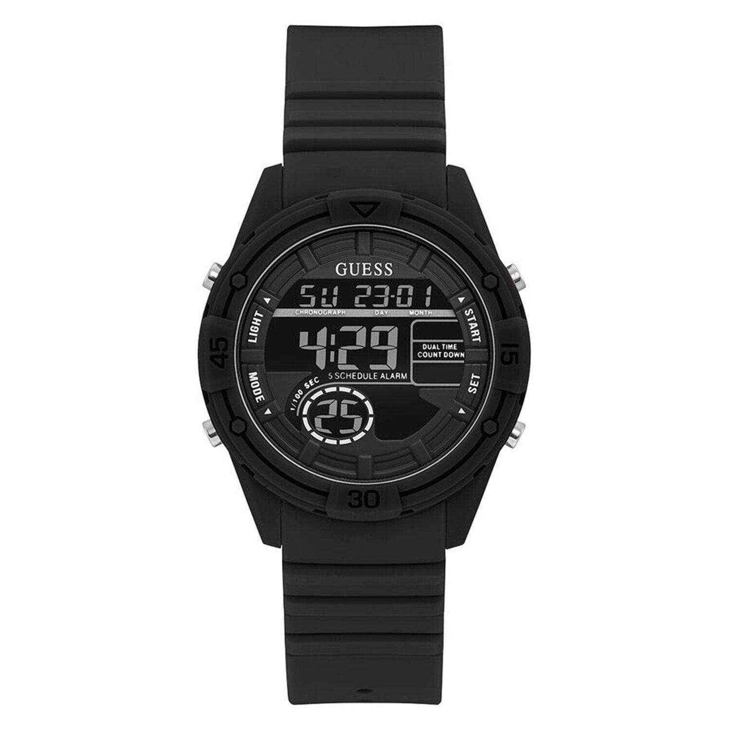 guess women's digital silicone watch