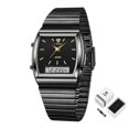 thumbnail image 1 of Fashion Digital Quartz Dual Display All-steel Watches Gold Fluorescent Dial Week Time Male Clock Waterproof Relogio Masculino, 1 of 5