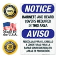 thumbnail image 7 of Bilingual Hairnets And Beard Covers Required In This Area Sign, OSHA Sign, 24x36 Corrugated Plastic, 7 of 7