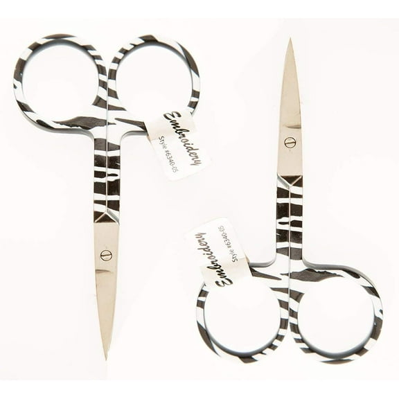 Allary 6340-05-Zeb Ultra Fine 3-1/2" Embroidery Scissors - Zebra Set of 2
