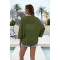thumbnail image 3 of Zeagoo Womens Summer Crochet Cardigan Sweaters Lightweight Open Front 3/4 Sleeve Batwing Kimono Boho Knit Cover Ups, 3 of 5