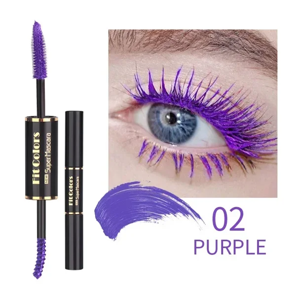 Rímel de 5 colores, extensión de pestañas, rizador, rosa, morado, azul, blanco, resistente al agua, de secado rápido, maquillaje de larga duración