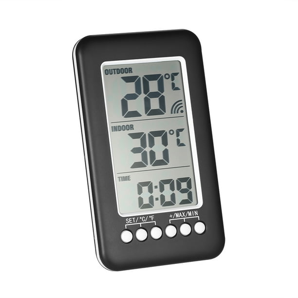 Digital Indoor Outdoor Thermometer, with Temperature Gauge & LCD Alarm