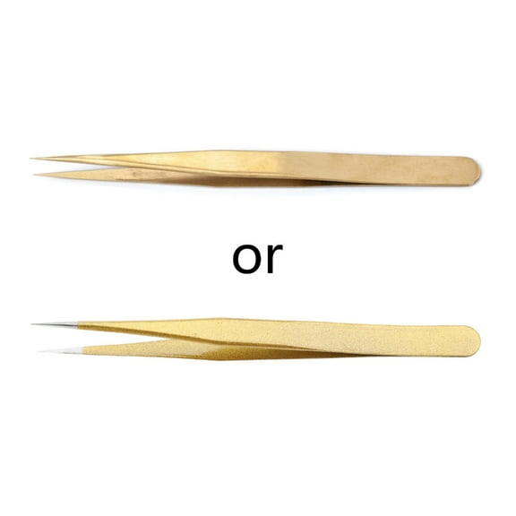 lanema Lash Tweezers Stainless Steel Eyelash Extension Tweezers Straight & Curved Tip