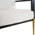 thumbnail image 3 of Lennox Modern Velvet Upholstered Accent Armchair with Gold Metal Legs, Solid Wood Frame, White, 3 of 6