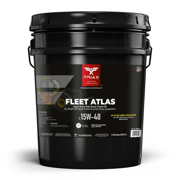 TRIAX Fleet Atlas 15W-40 API CI-4/CI-4 Plus Super Heavy Duty Diesel Engine Oil (5 Gallon)
