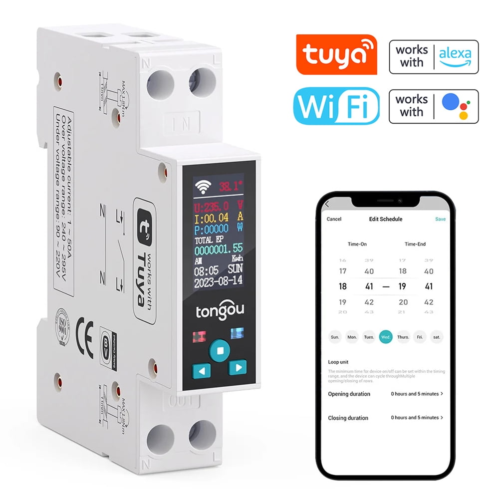 Electricity meters,Led Meter Relay App - App Function Compatible Kwh Meter And Function App Meter Din Rail Wifi Din Function - 35mm Din Meters Function Switch Meter Function Kwh Meter Circuit