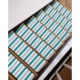 thumbnail image 3 of Teal Green Grey Stripe Stair Treads Non Slip for Steps Classic Modern 7 Pcs Reusable Adhesive Stair Runner Mats for Dogs Elders Carpet Treads Rugs for Staircase 8x30 In, 3 of 7