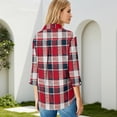 thumbnail image 7 of Women's 3/4 Sleeve V Neck Blouse Solid Color Work Casual Regular Collared Top with Button Closure for Office Business and Daily Casual Outfits, 7 of 7