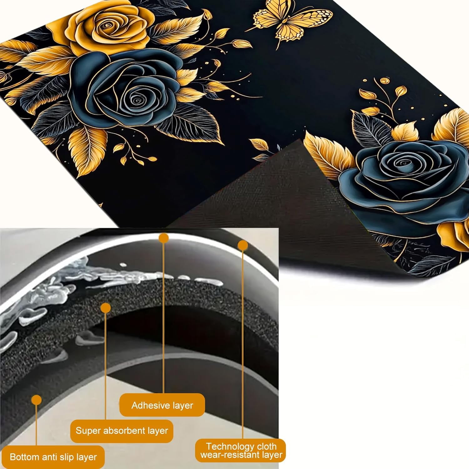 Flowers Stove Top Cover for Electric Pad 28 x 20 inches Flora Patterns Kitchen Decorations Stovetop Covers Protection Pad for Dishes Sinks Pads Coffee Machine