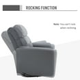 thumbnail image 5 of HOMCOM Manual Recliner Swivel Rocker Chair Theater Chair Single Sofa with Linen Fabric for Living Room Bedroom, Grey, 5 of 9