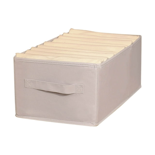 Foldable Fabric Storage Organizer with Multiple Compartments - Drawer-type Closet Clothes & Pants Organizer Box - Space-saving Foldable Design for Home & Office - 1 Pack, Ihhxbz