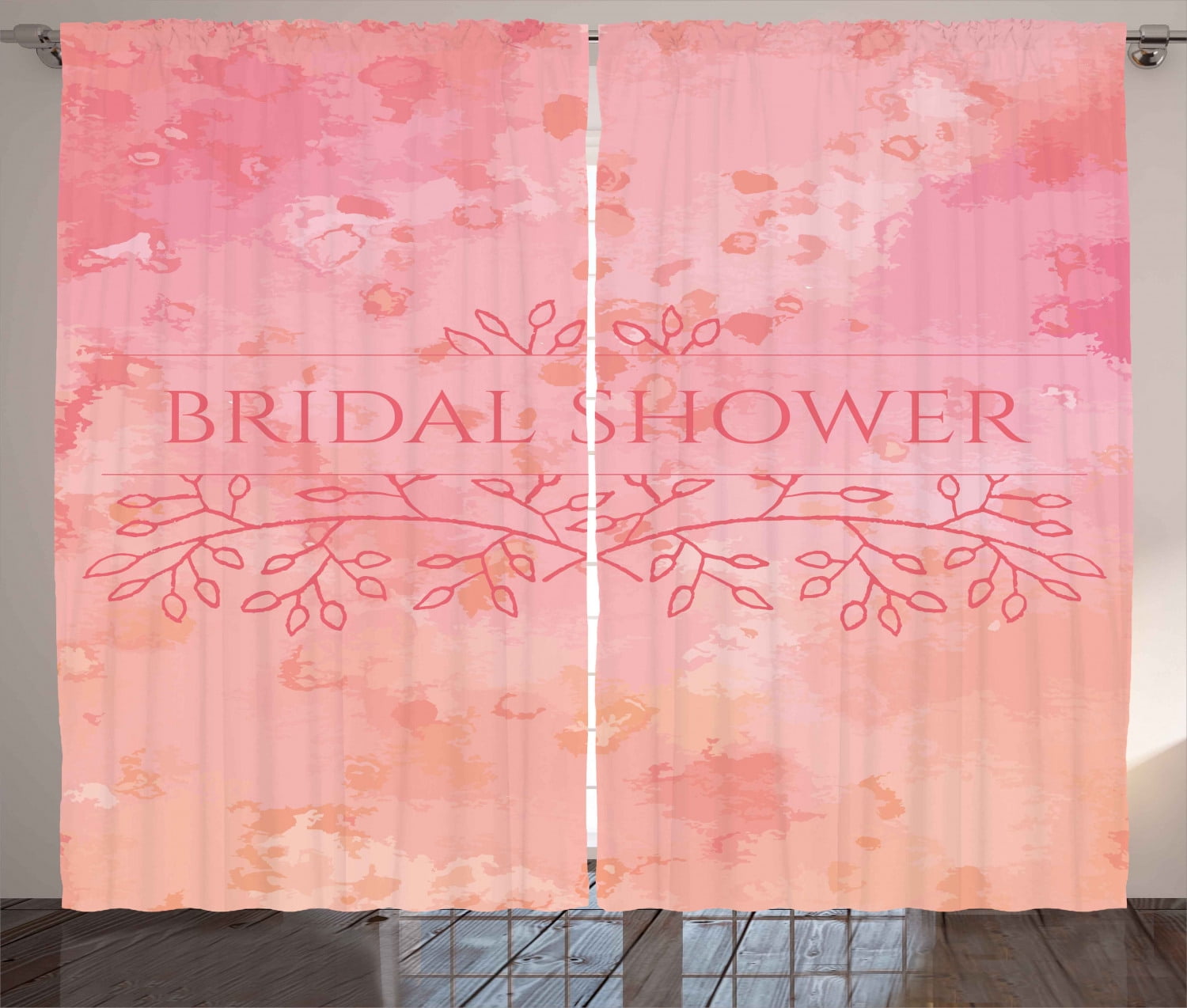 Bridal Shower Decorations Curtains 2 Panels Set, Bride Invitation