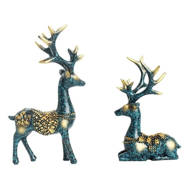Adornos de San Valentín, regalos de San Valentín, 2 adornos navideños de ciervo, estilo escandinavo moderno, para sala de estar, TV, mueble para vinos, estantería, adornos artísticos, decoraciones, re