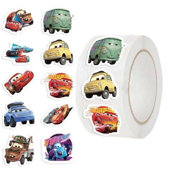 500 Pieces Cars Stickers Colorful Fashion Graffiti Rolls Self McQueen Adhesive Seals for Kids Girls Boys Adults for Water Bottles Laptop Suitcase for Birthday Party Supply Decor Favor