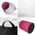 thumbnail image 2 of Balery Light Purple Glitter Cesta de ropa redonda con asas, impermeable, independiente, para ropa, juguetes, dormitorio y familia-Small, 2 of 6