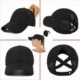 thumbnail image 3 of Casquette de Baseball pour Femmes avec Queue de Cheval Croisée, Séchage Rapide, en Maille, avec Trou pour Queue de Cheval, Ajustable, pour Voyage d'Été, 3 of 6