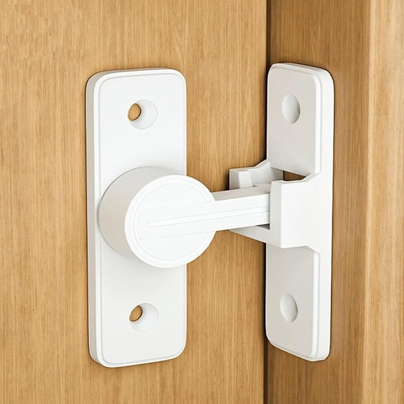 90 Degree Door Lock LISHAN Premium Solid and Secure Barn Door Lock Modern Design Matte White Finish Easy Installation Ideal for Home Office and