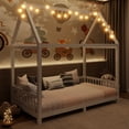 thumbnail image 2 of Twin House Bed with LED | Guardrail for Safe Bedroom Rest, 2 of 2