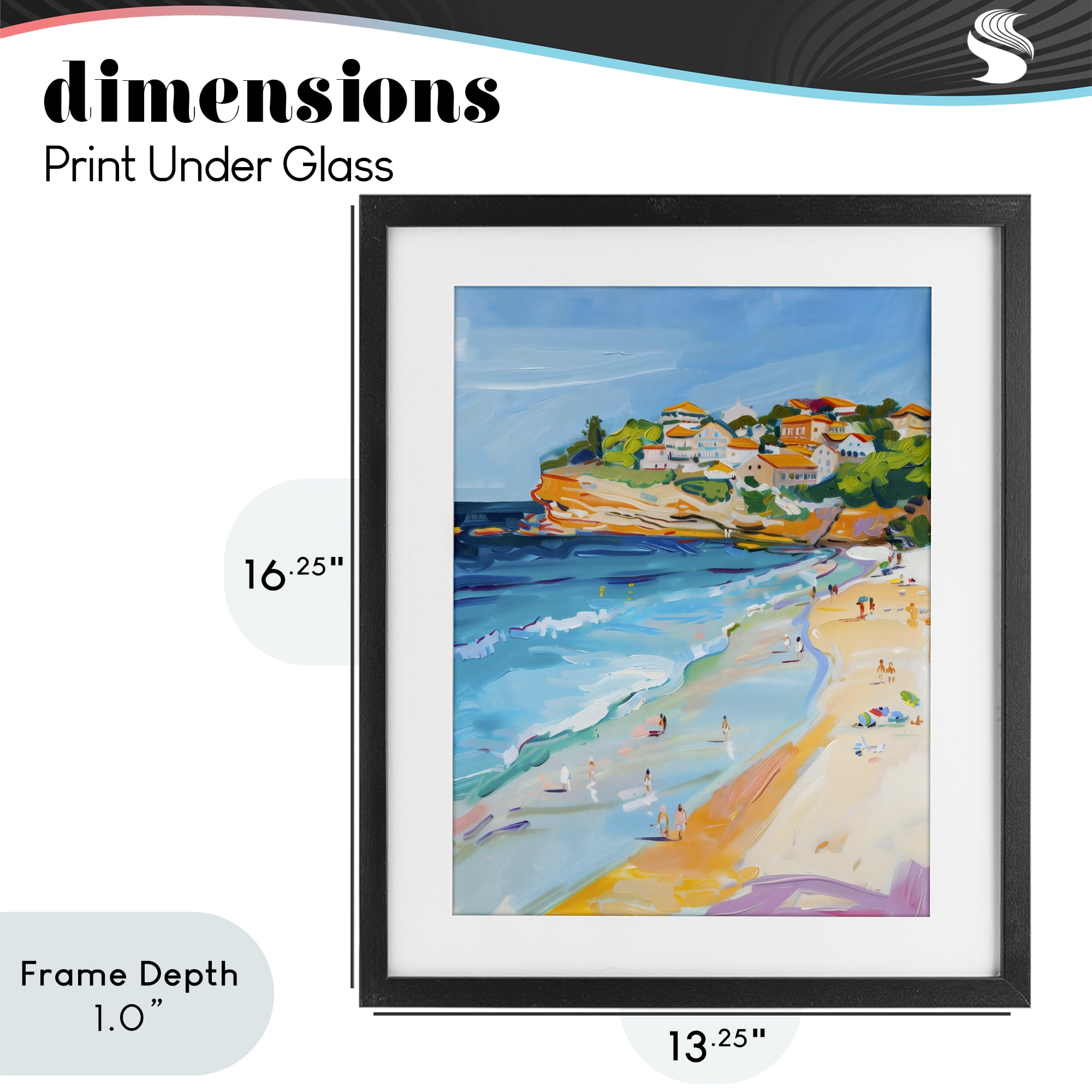 Stupell Industries Bondi Beach Cove Black Framed Print Under Glass, design by The Prints Vibe