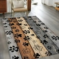 thumbnail image 4 of Gray Dog Paws 2.7x5 Area Rugs, Farmhouse Vintage Modern Grey Brown Wood Non-Skid Rubber Backing Large Rectangle Rugs - Living Room Bedroom Home Office, Indoor Floor Mat Carpets Washable Rug, 4 of 9