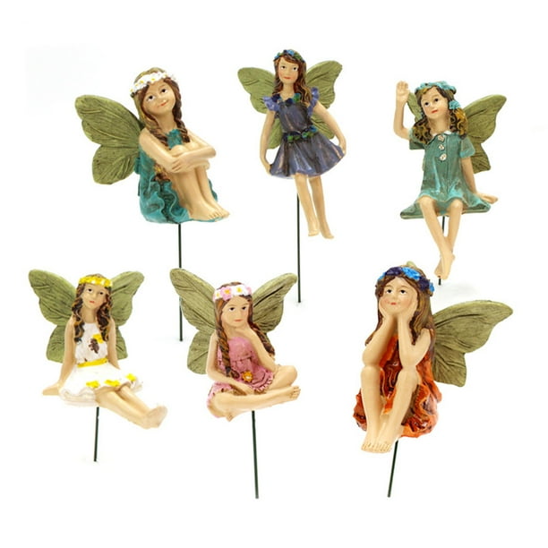 Figuras de Jardín de Hadas, Resina Encantadora Mañada Escultura de Hadas en miniatura Transparente para porches