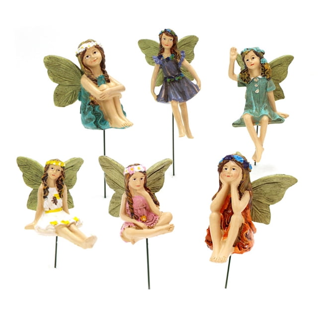 Figuras de Jardín de Hadas, Resina Encantadora Mañada Escultura de Hadas en miniatura Transparente para porches