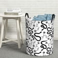 thumbnail image 6 of Gukieu Hand Drawn Snake Print Round Dirty Clothes Bag, Waterproof Standing Home Bathroom Storage Basket Car Trunk Storage Bag-Medium, 6 of 6