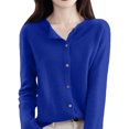thumbnail image 6 of Womens&nbsp;cardigan&nbsp;sweaters Button Up Cardigans Lightweight Crew Neck Knit Sweaters Elegant Tops Outwear OIOLOYJM Blue M, 6 of 6