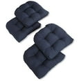 thumbnail image 2 of Blazing Needles 19-inch U-Shaped Twill Tufted Dining Chair Cushions (Set of 4)-Color:Navy blue, 2 of 2