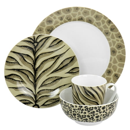 

UYVSZKRQ 16 Piece Fine Ceramic Jungle Dinnerware Set