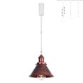 thumbnail image 1 of FSLiving Adjustable Height Track Pendnat Light J-Type Retractable Lift Track Spotlight with Telescoping Rod Adjustable Gimbaled Lamp-Post Juno Track Industrial Cone Lamp, Red Brown - 1 Light, 1 of 7