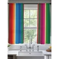 thumbnail image 2 of Mexican Stripes Sheer Curtains 72 Inch Length 2 Panels Set for Living Room/Bedroom, Blue Boho Red Green Orange Art Simple Curtain Sheers Drapes Rod Pocket Curtains Window Treatment Set 52''x72''x2, 2 of 7