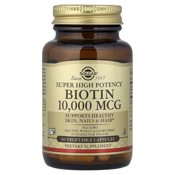 Solgar Biotin 10,000 mcg Vegetable Capsules - 60 ct