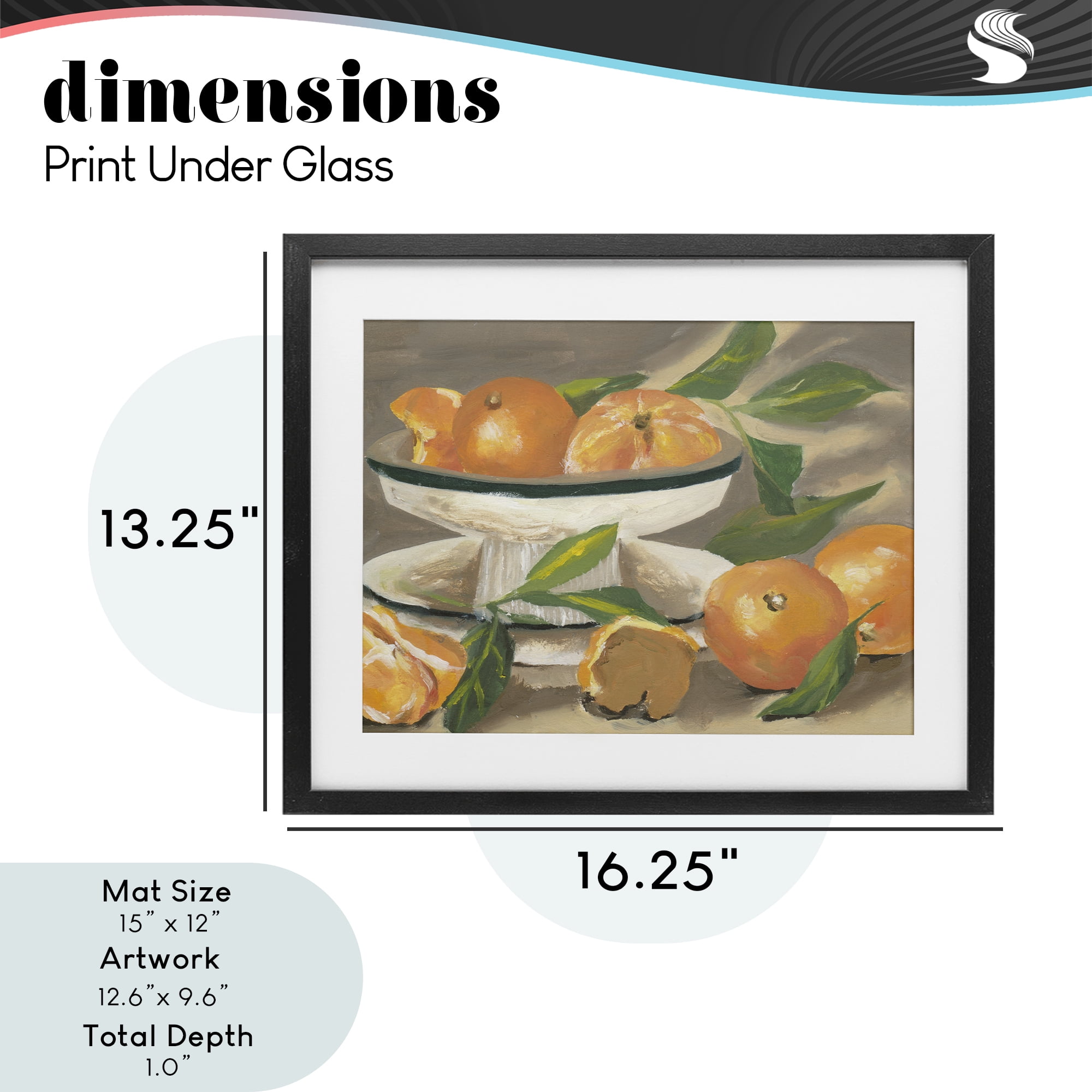 Stupell Industries Oranges in Stillness Black Framed Print Under Glass, design by Melissa Wang