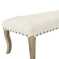 thumbnail image 2 of OSP Home Furnishings Scarlet Bench in Klein Sea Fabric with Antique Bronze Nailheads with Brushed Legs, 2 of 3