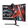 thumbnail image 2 of Monitor CRUA 24 pulgadas, 240 Hz, FHD, 1920 x 1080P, curvo con altavoz, 2 of 7