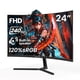 thumbnail image 2 of Monitor gaming curvo CRUA de 24" 240 Hz FHD 120% sRGB, 2 of 7