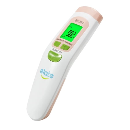 Elate No Touch Forehead Thermometer - Non-Contact Digital Infrared Thermometer - Medical Grade, Hygienic, Accurate, Instant Read, Thermometer for Adults, Kids, and Baby - Eligible