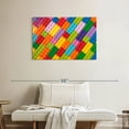 thumbnail image 2 of Elephant Stock Colorful Legos Wall Art - Horizontal Canvas Wall Art - Living Room Wall Decor - Kids And Nursery Canvas - Orange And Pink Decor - 36" x 24", 2 of 8