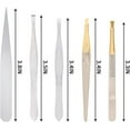 thumbnail image 2 of Pinzas de 5 Piezas, Pinzas Profesionales, Pinzas para Cejas de Acero Inoxidable, Pinzas de Precisión para Cejas, Pestañas, Pelos Encarnados, Pelo de Barba, 2 of 5