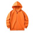 thumbnail image 3 of akafmk Girls Full Zip Up Hoodie Sweatshirt Long Sleeve Jacket Solid Color Versatile Casual Hooded Sweatshirts Activewear Outdoor Fall Clothes, Size 9-10 Years, 3 of 7