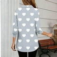 thumbnail image 4 of DAFPZW Valentine's Day Love Print Shirt for Women Casual 3/4 Sleeve Dressy Blouse Work Business Spring Summer Fashion Outfits, 4 of 5