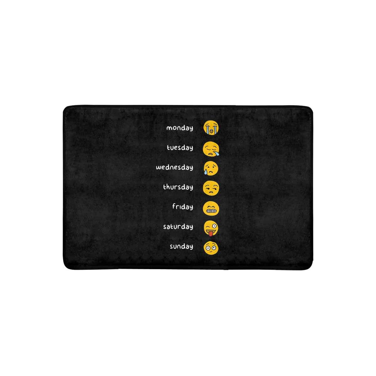 Emotions Mat Rug MKHERT Funny Week Emotions Emoji from Monday to Sunday Doormat Rug Home ...