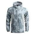 thumbnail image 2 of Mens Winter Jacket Camo Zipper Hooded Windbreaker Waterproof Bomber Jacket with Pockets Fall Casual Performance Loose Men's Winter Coats Grey M, 2 of 3
