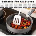 thumbnail image 4 of vkoocy Vkoocy pot and pan set with removable handle, Nonstick Cookware Set Detachable Handle, Induction Kitchen Camping Stackable Pots Pans, Dishwasher/Oven Safe, Grey, 4 of 8