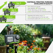 RainPoint Sprinkler Timer, Programmable Manual and Automatic Garden Hose Watering System with Rain Delay, IP65 Waterproof Digital Irrigation for Yard, Lawn, Pool, 2 Outlets Green - ITV205