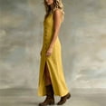 thumbnail image 6 of YuXingFu Womens Dresses with Pockets Plus Size Maxi V-Neck Plus Size Womens Dress Sleeveless for Vacation Long Casual Summer Yellow L, 6 of 9