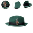 thumbnail image 6 of Segolike Fedora Trilby Hat for Travel Costume Accessory Wedding Party Cosplay Green, 6 of 8