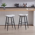 thumbnail image 4 of Bar Stools Set of 2, Kitchen Counter Height Saddle Bar Stools with Seat Padding, Upholstered Breakfast Stools, Modern Bar Chairs with Footrest for Living Room Kitchen Bar, Dining Room, 4 of 7